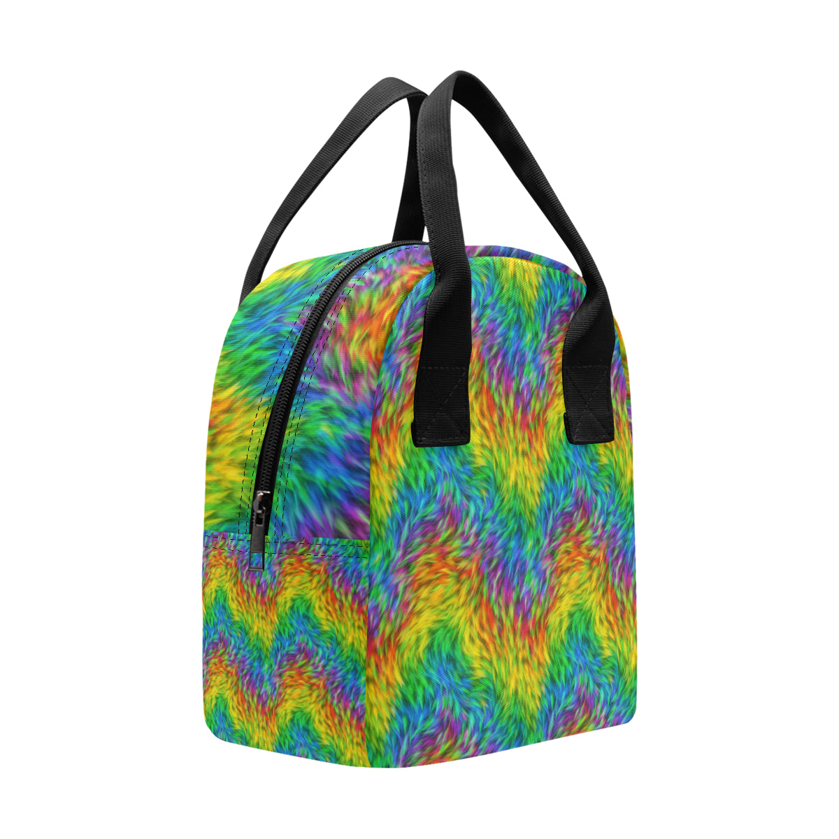 Rainbow Fur Design Print Insulated Lunch Bag