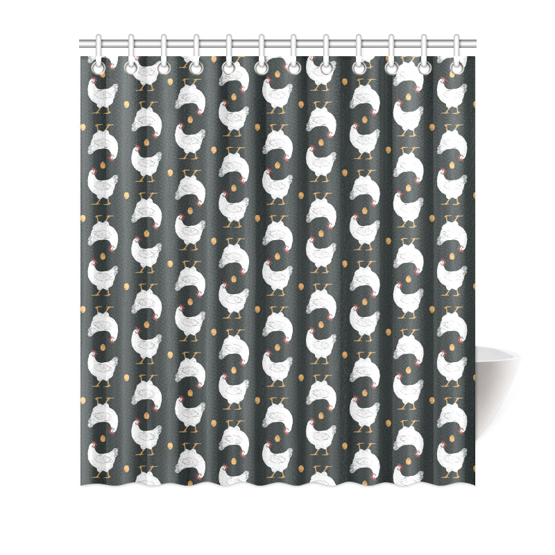 Chicken Pattern Print Design 06 Shower Curtain