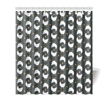 Chicken Pattern Print Design 06 Shower Curtain