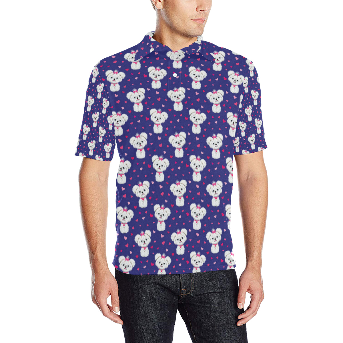 Maltese Pattern Print Design 02 Men Polo Shirt