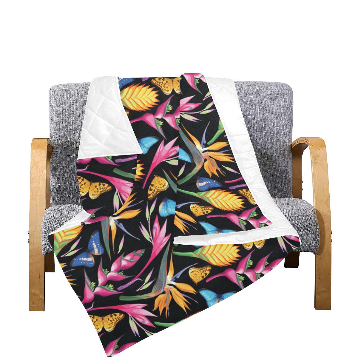 Tropical Flower Pattern Print Design TF016 Premium Quilt