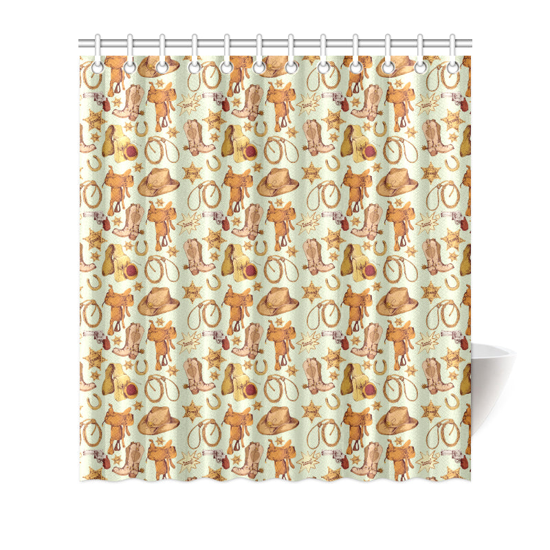 Western Cowboy Design Pattern Shower Curtain