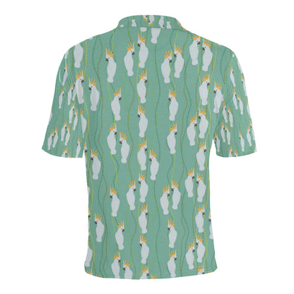 Cockatoo Pattern Print Design 01 Men Polo Shirt