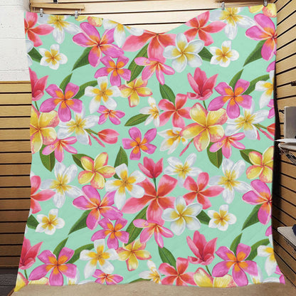 Plumeria Pattern Print Design PM014 Premium Quilt
