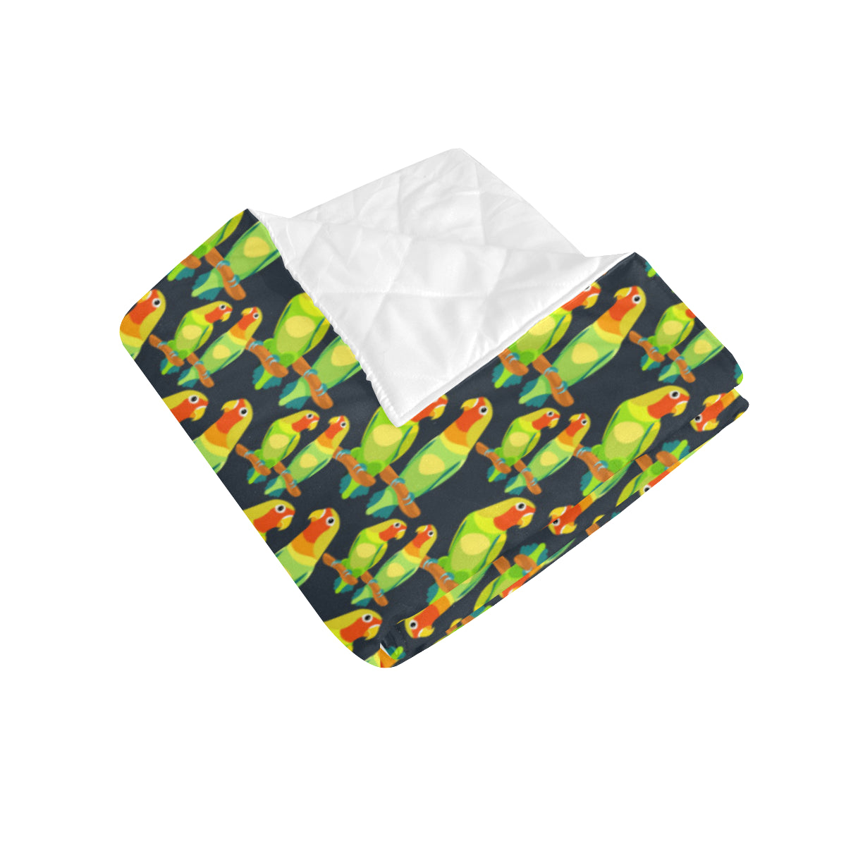 Lovebird Pattern Print Design 01 Premium Quilt
