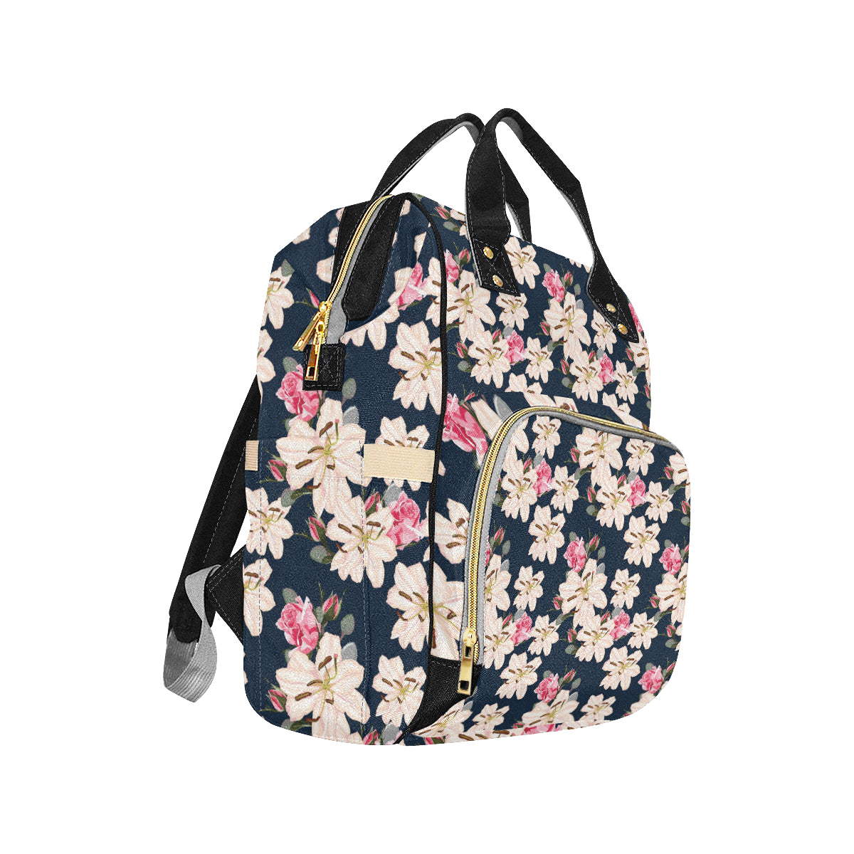 Lily Pattern Print Design LY04 Diaper Bag Backpack