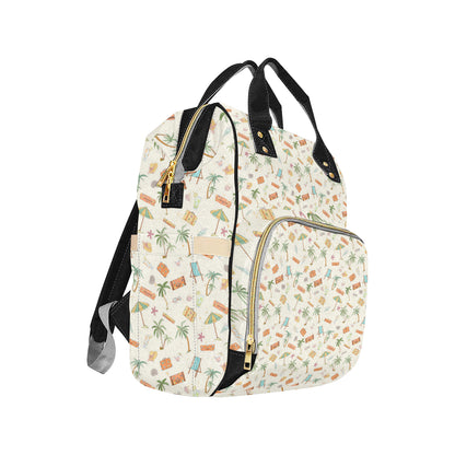 Beach Themed Pattern Print Design 05 Diaper Bag Backpack