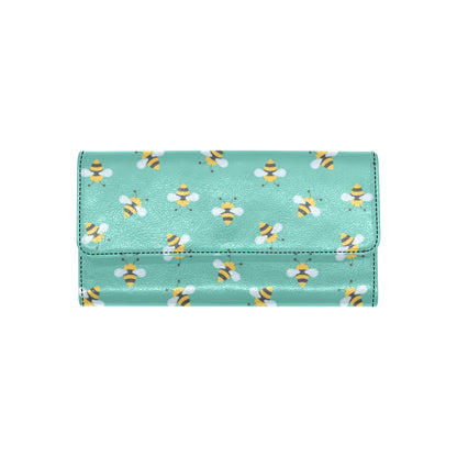 Bee Pattern Print Design 01 Women's Trifold Wallet