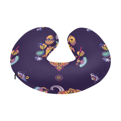Ganesha Pattern Print Design 04 U-Shaped Travel Neck Pillow