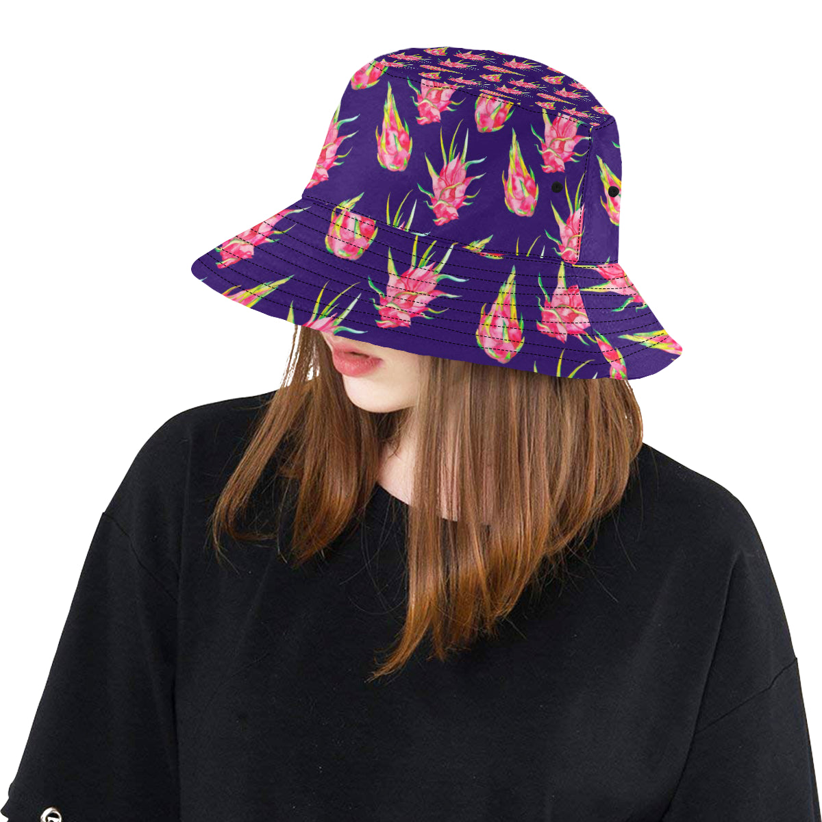 Dragonfruit Pattern Print Design DF02 Unisex Bucket Hat