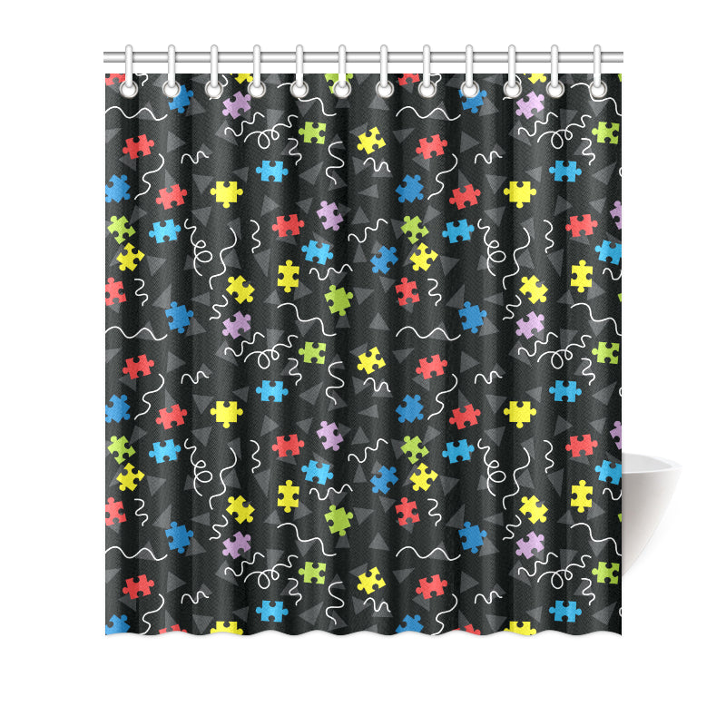 Autism Awareness Pattern Print Design 01 Shower Curtain