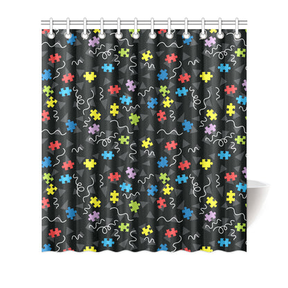 Autism Awareness Pattern Print Design 01 Shower Curtain