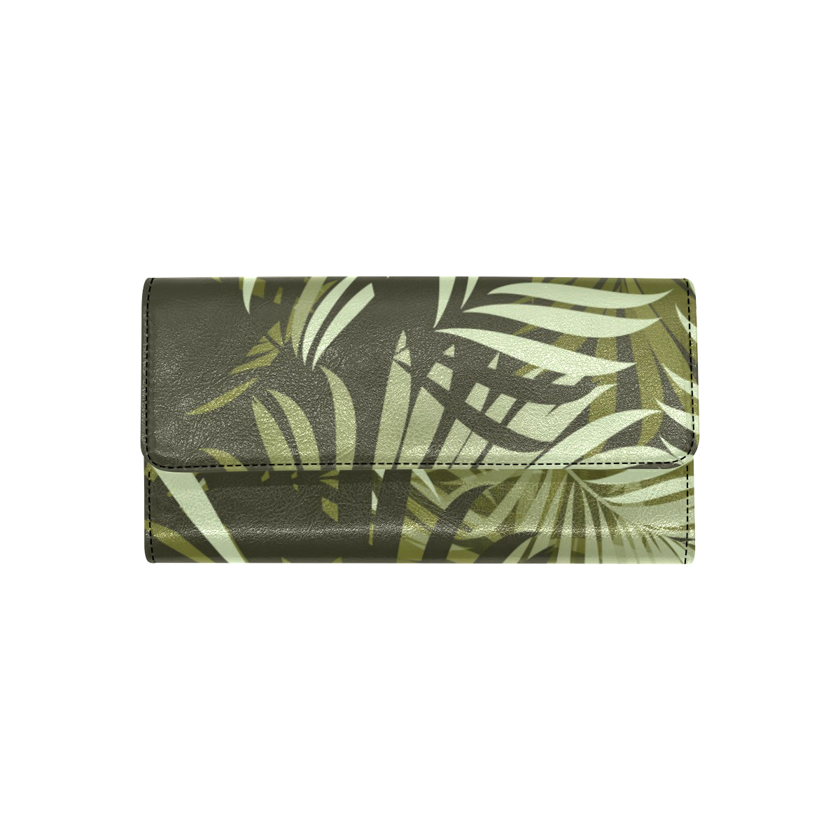 Palm Leaves Pattern Print Design PL05 Women's Trifold Wallet