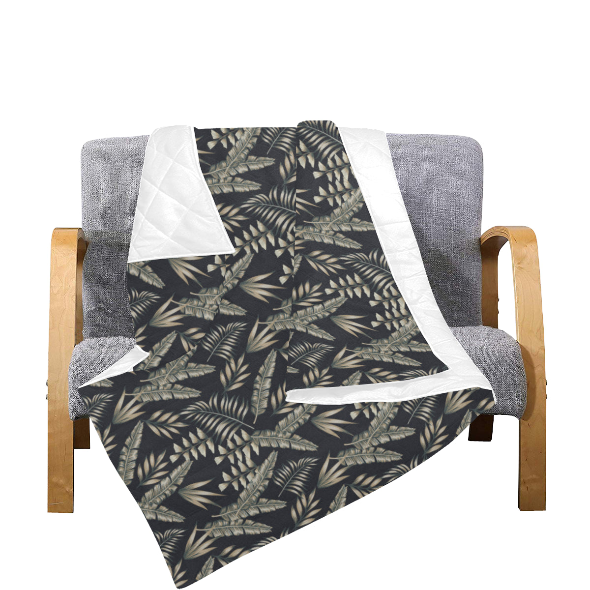 Banana Leaf Pattern Print Design 07 Premium Quilt