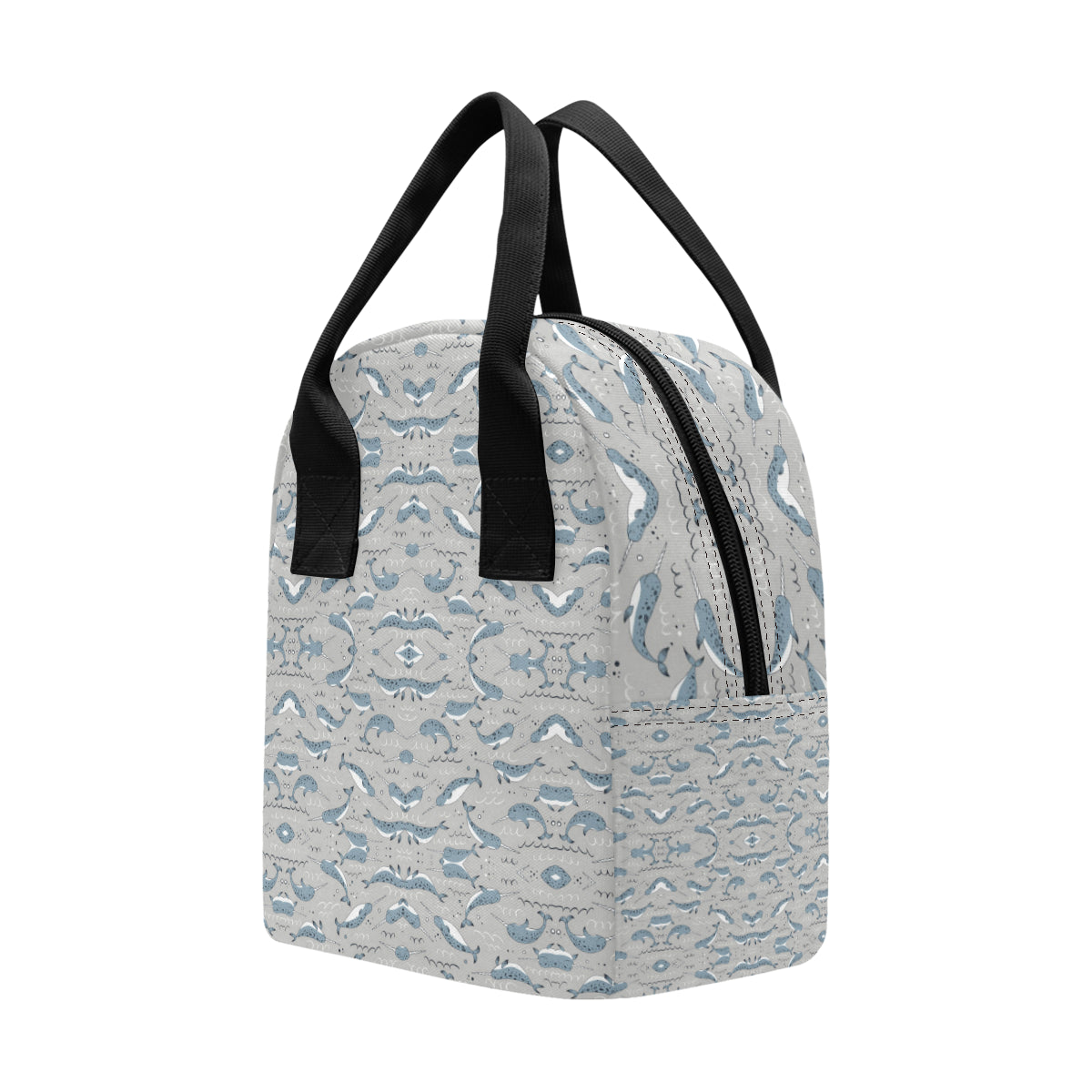 Narwhal Pattern Print Insulated Lunch Bag