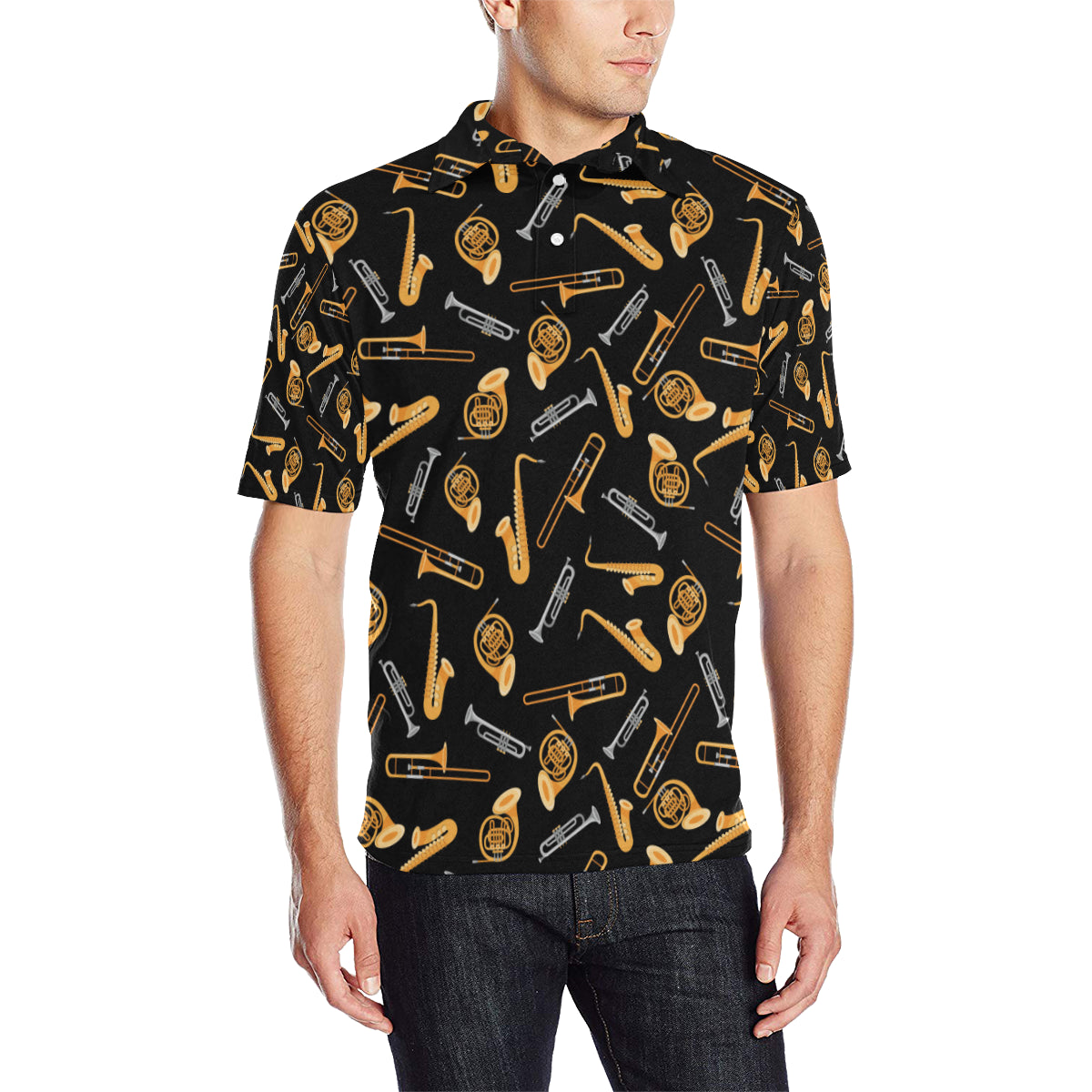 Jazz Pattern Print Design 01 Men Polo Shirt