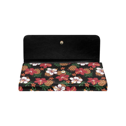 Hawaiian Themed Pattern Print Design H013 Women's Trifold Wallet