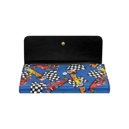 Racing Pattern Print Design A01 Women's Trifold Wallet