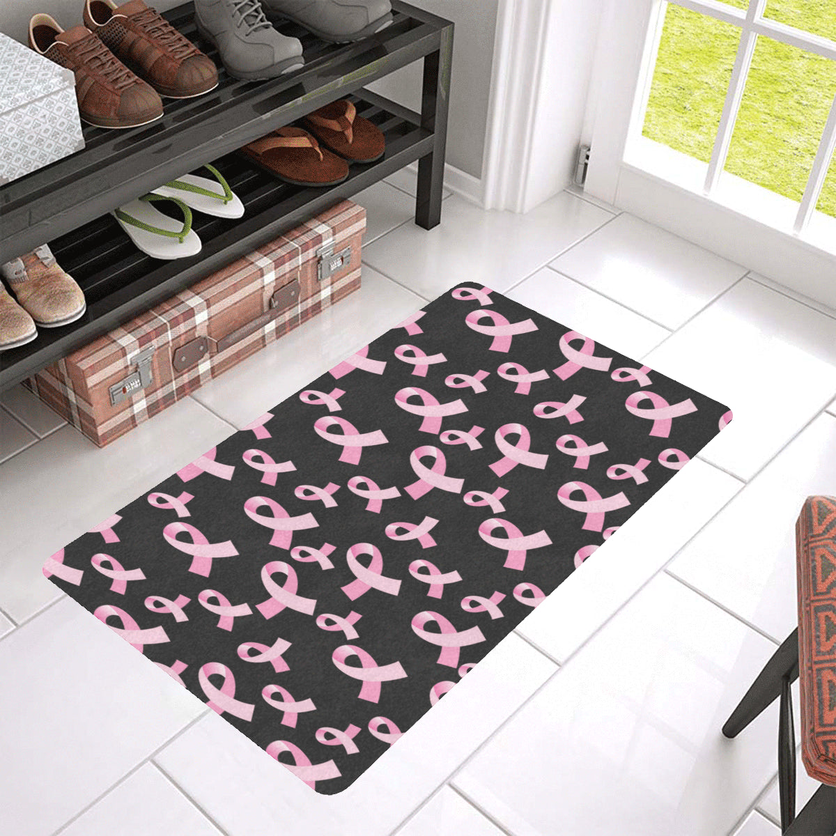 Breast Cancer Awareness Design Rubber Doormat
