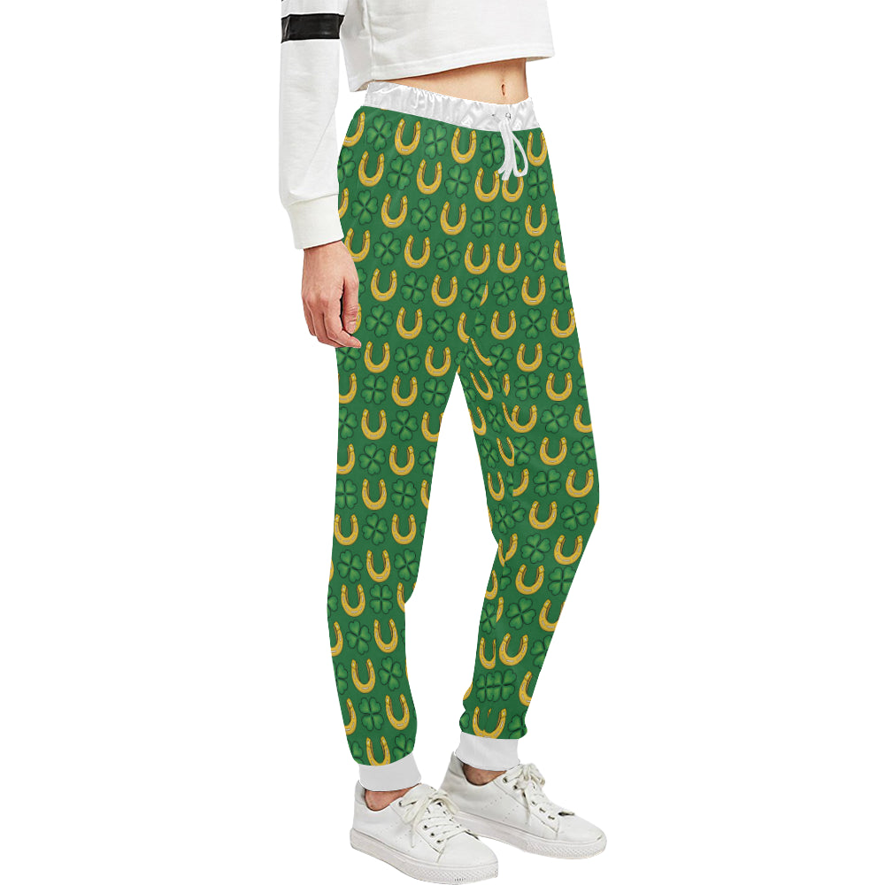 Shamrock Horseshoes Print Pattern Unisex Sweatpants