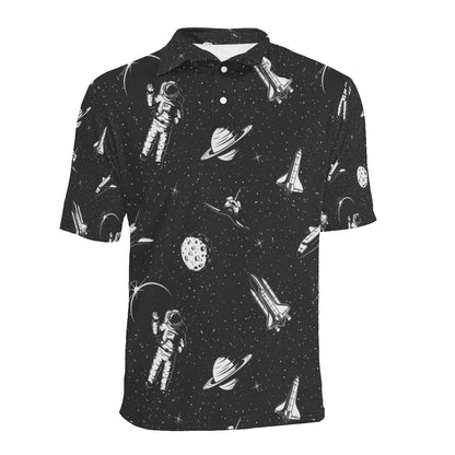 Space Pattern Men Polo Shirt