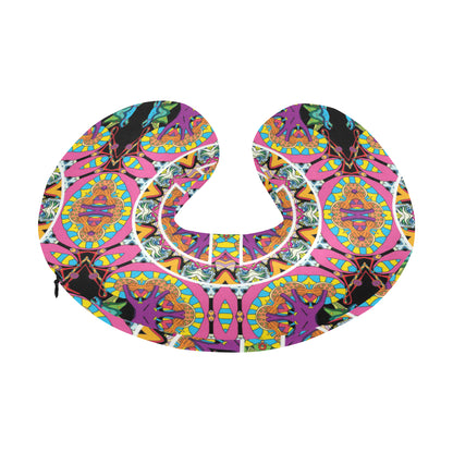 Peace Sign Pattern Print Design A03 U-Shaped Travel Neck Pillow