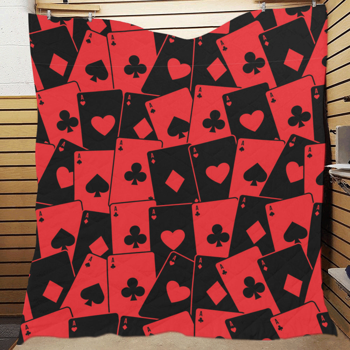 Poker Cards Pattern Print Design A01 Premium Quilt