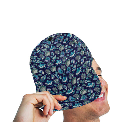 Beach Seashell Blue Print Snapback Cap