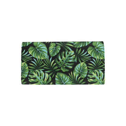Palm Leaves Pattern Print Design PL013 Women's Trifold Wallet