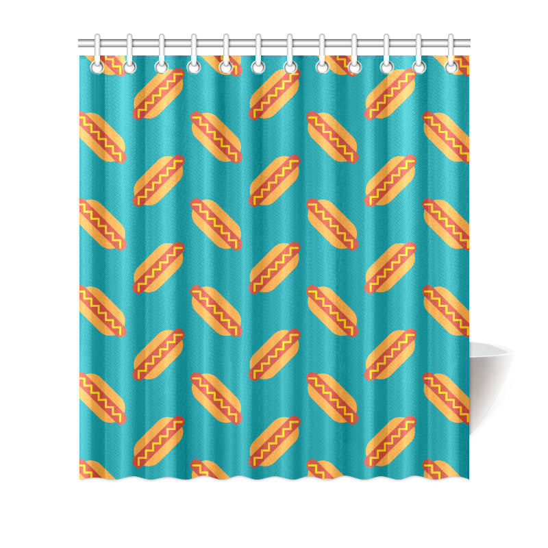 Hot Dog Pattern Print Design 03 Shower Curtain