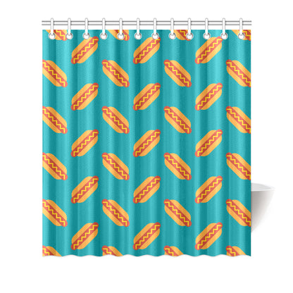 Hot Dog Pattern Print Design 03 Shower Curtain
