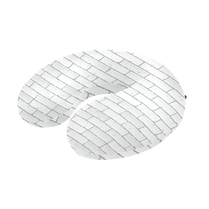 Brick White Pattern Print Design 03 U-Shaped Travel Neck Pillow