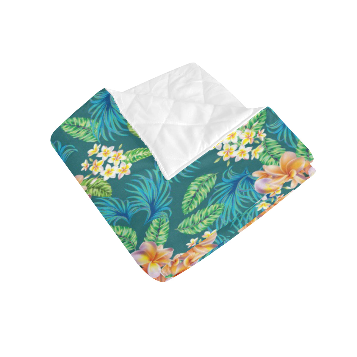 Plumeria Tropical Flower Design Print Premium Quilt