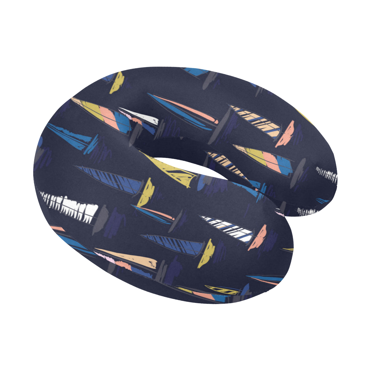 Sailing Ships Pattern Print Design A03 U-Shaped Travel Neck Pillow