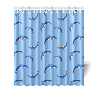 Dolphin Blue Print Shower Curtain