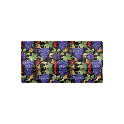 Grape Pattern Print Design GP05 Women's Trifold Wallet