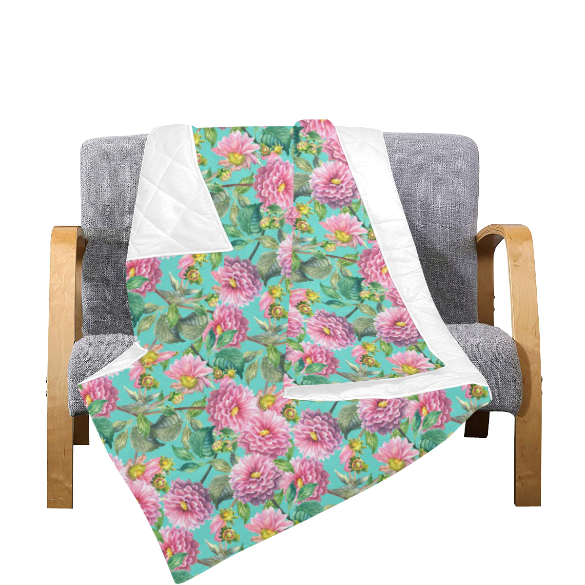 Dahlia Pattern Print Design DH07 Premium Quilt