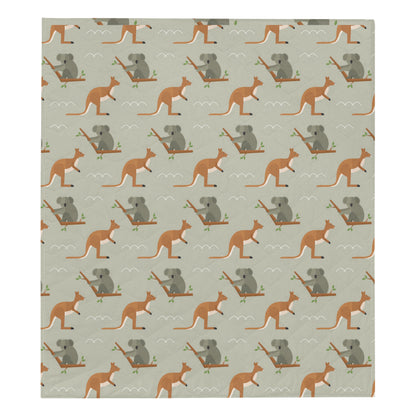 Koala Pattern Print Design 03 Premium Quilt