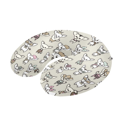 Chihuahua Pattern Print Design 02 U-Shaped Travel Neck Pillow