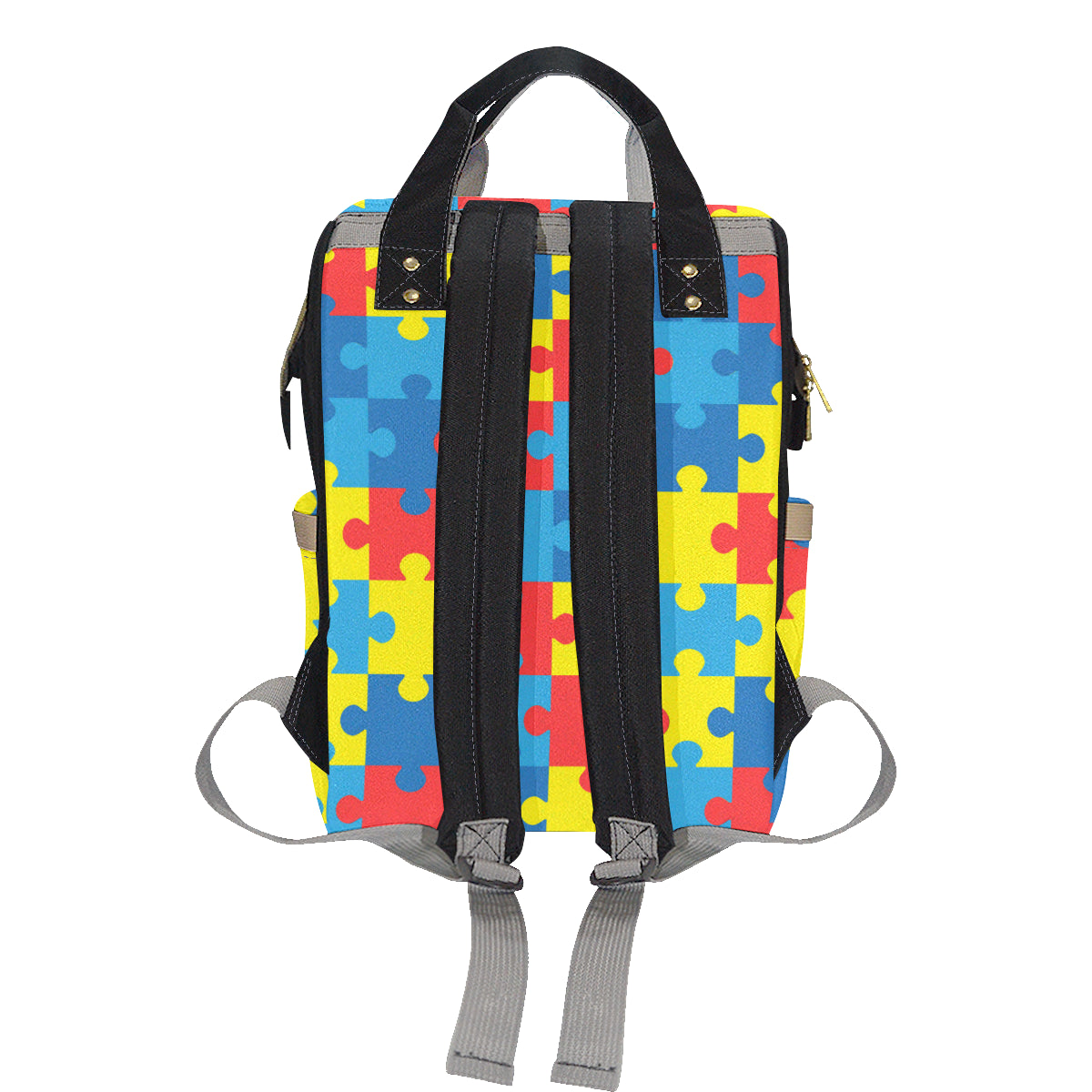 Autism Awareness Puzzles Design Print Diaper Bag Backpack