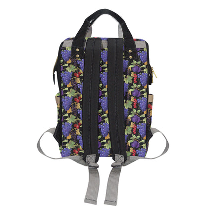 Grape Pattern Print Design GP05 Diaper Bag Backpack
