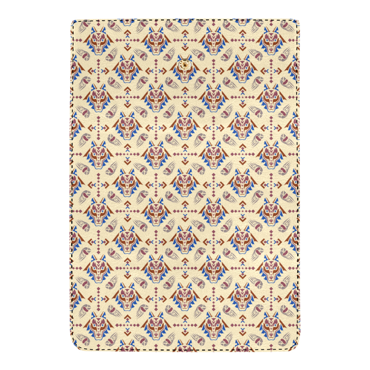 Aztec Wolf Pattern Print Design 03 Women's Trifold Wallet
