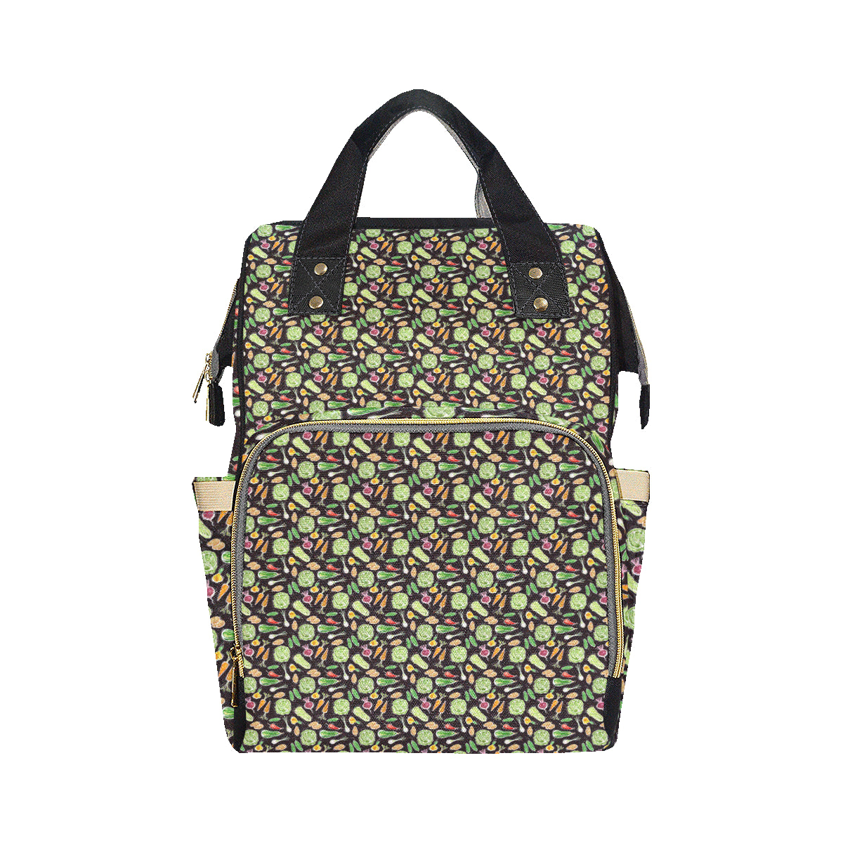 Vegan Draw Themed Design Print Diaper Bag Backpack