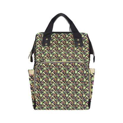 Vegan Draw Themed Design Print Diaper Bag Backpack