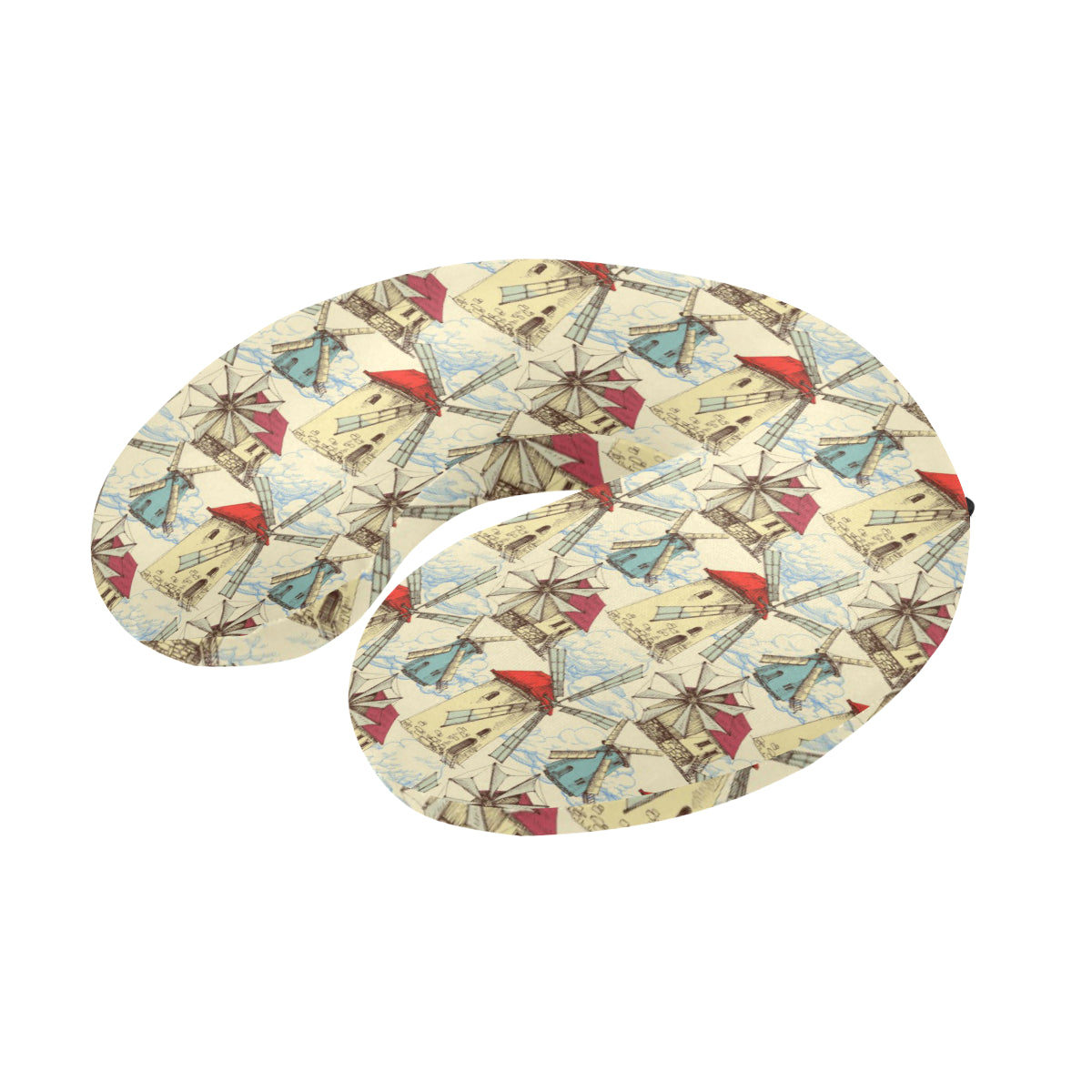 Windmill Pattern Print Design 01 U-Shaped Travel Neck Pillow