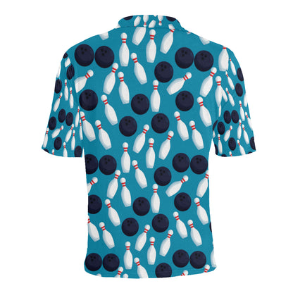 Bowling Pin Pattern Print Design 010 Men Polo Shirt