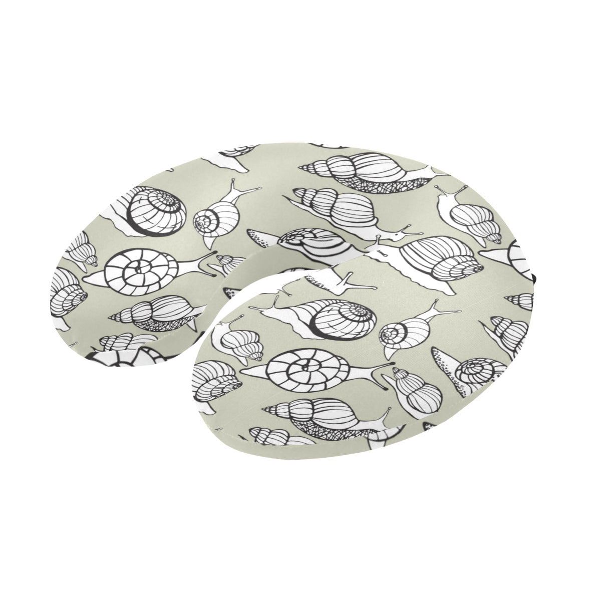 Snail Pattern Print Design 03 U-Shaped Travel Neck Pillow