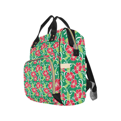 Red Hibiscus Pattern Print Design HB019 Diaper Bag Backpack