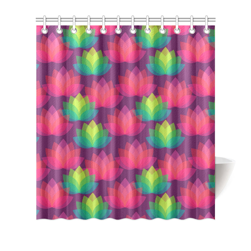 Lotus Pattern Print Design 02 Shower Curtain