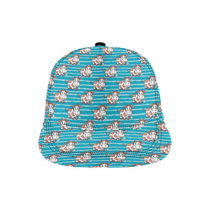 Cow Cute Print Pattern Snapback Cap